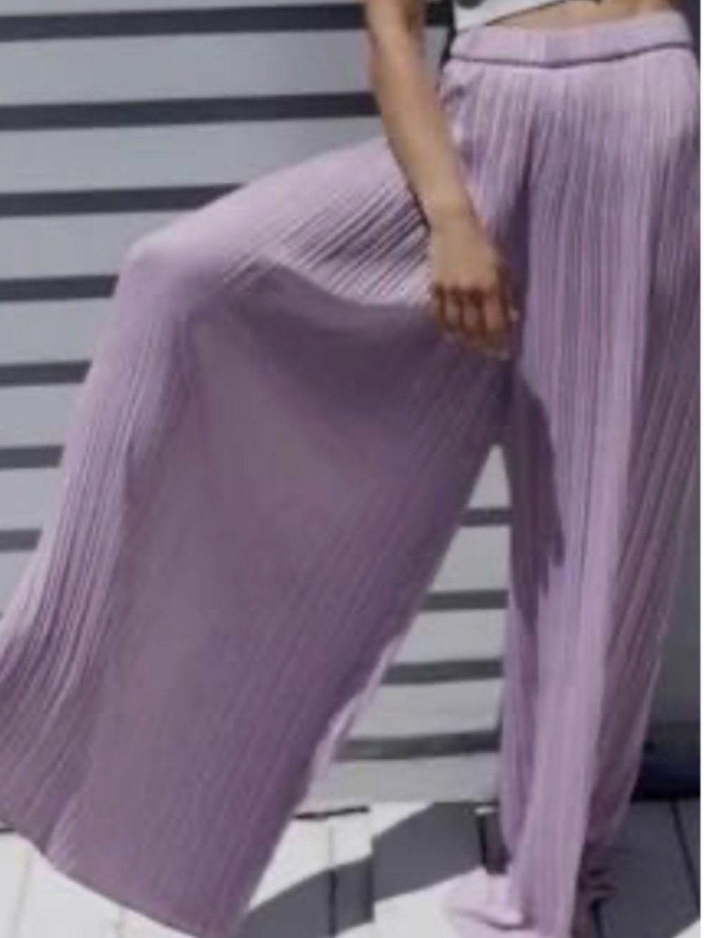 I Believe lavender pleated palazzo pants, size S